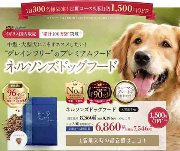 ネルソンズドッグフード最安値はどこ？楽天などと徹底比較！